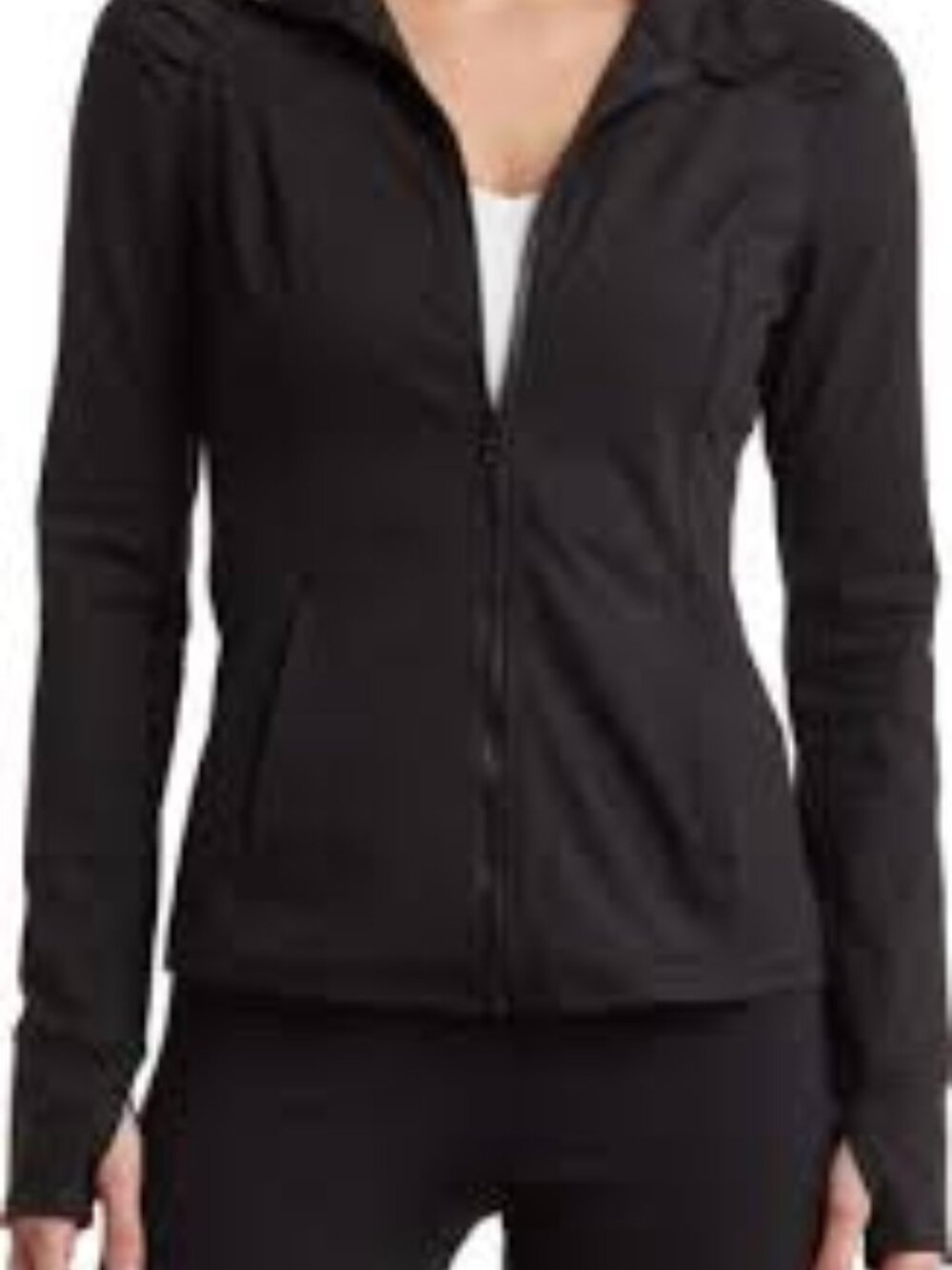 Yogalicious Slim Fit Long Sleeve Full Zip Up Hoodie Jacket Womens Size XS